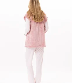 Korte mouwen jasje met knopen van pluche flanel ESSENTIEL H76A