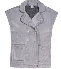 Korte mouwen jasje met knopen van pluche flanel ESSENTIEL H76A