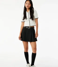 Korte Mouwen Polo Kragentrui met Knoopdetail