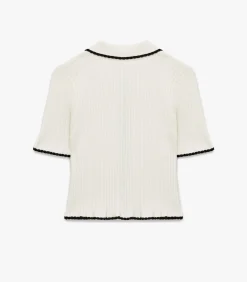 Korte Mouwen Polo Kragentrui met Knoopdetail