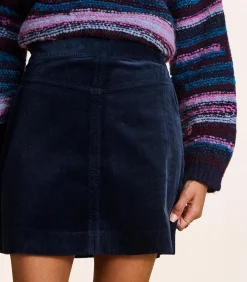 Korte rok in marineblauw fluweel