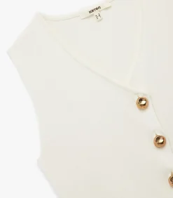 Koton Buttoned Knit Vest