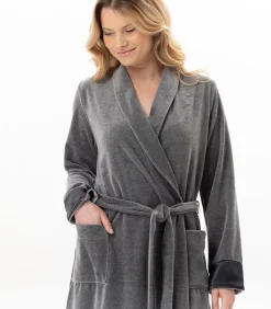 Kruislingse badjas van fluweel ESSENTIEL H67A