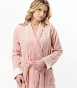 Kruislingse badjas van fluweel ESSENTIEL H67A