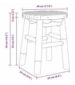 Kruk Bruin 30 x 30 x 36 cm Bamboe