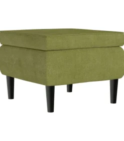 Kruk met houten poten fluweel lichtgroen