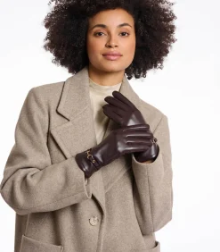 Kunstleren handschoenen Chocoladeboon M