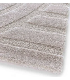 Laagpolig vloerkleed met eigentijds beige patroon 120 x 170 cm