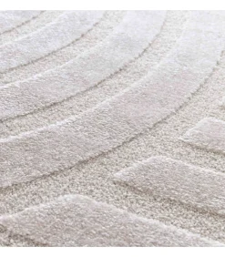 Laagpolig vloerkleed met eigentijds beige patroon 120 x 170 cm