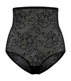 Lacy Slip Met Hoge Taille | Zwart Xxl