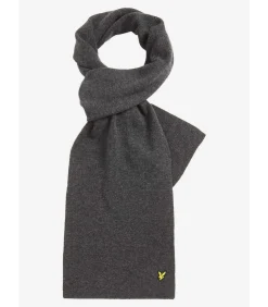 Lambswool ribbed scarf - charcoal marl