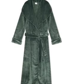 Lange badjas met overslag van flanellen badstof ESSENTIEL 169