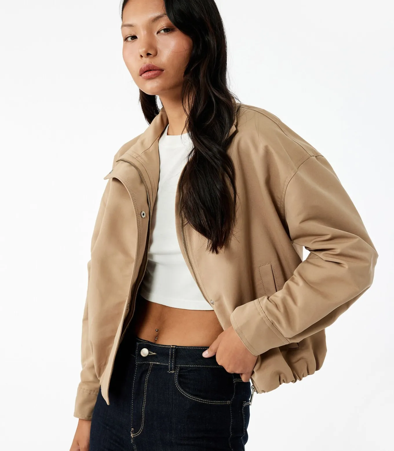 Lange Bomberjas Kraagdetails