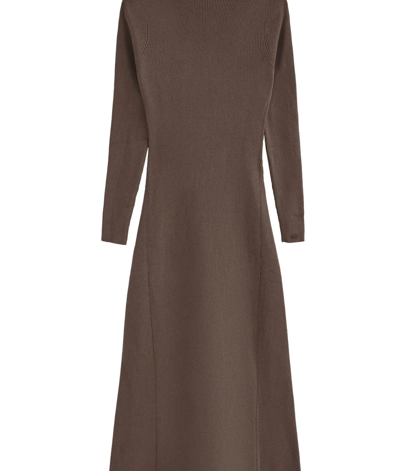 Lange bruine jurk Perkins-kraag en Polo Club-logo