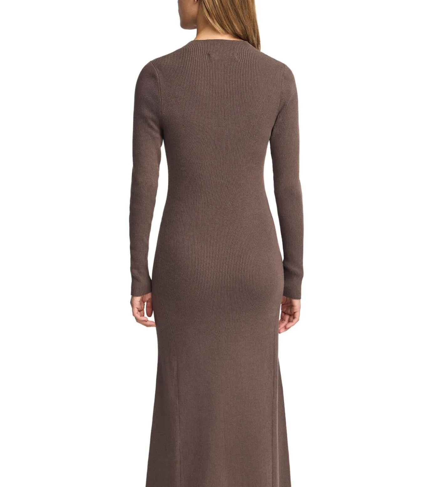 Lange bruine jurk Perkins-kraag en Polo Club-logo