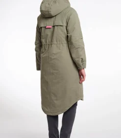 Lange parka met capuchon Groen essen 42
