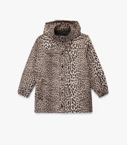 Lange Regenjas Luipaardprint Met Capuchon