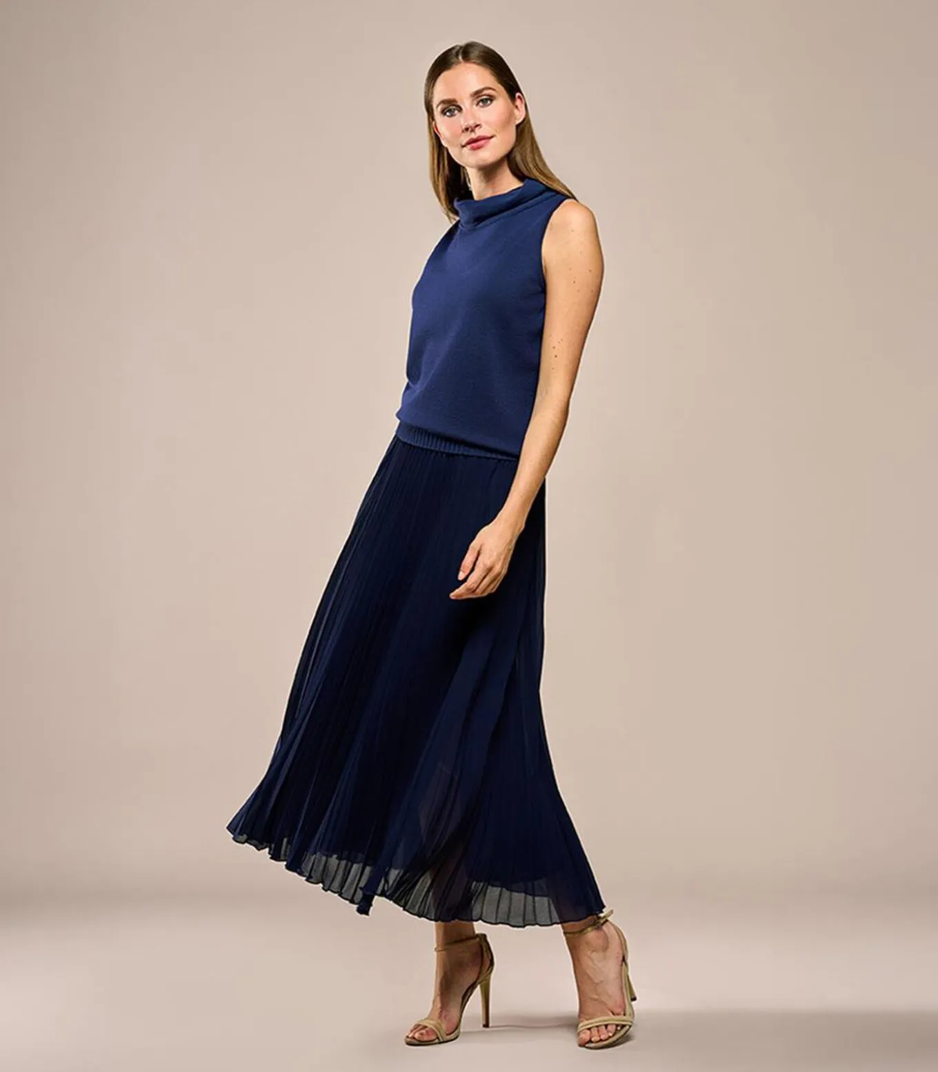 Lara Plisse Rok Navy