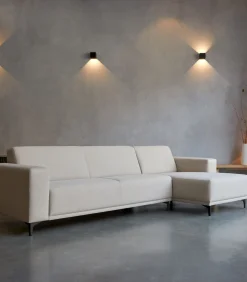 Lars - Hoekbank rechts in ecru stof 300 x 150 cm