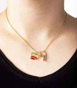 Lea naamketting met hartjes hanger