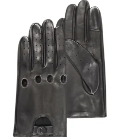 Leren rijhandschoen voor heren Zwart