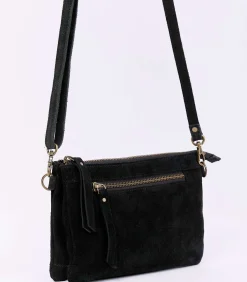 Leren schoudertas met dubbele vakken AGAVE