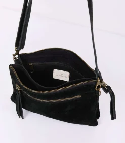 Leren schoudertas met dubbele vakken AGAVE