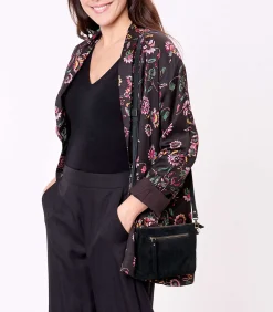 Leren schoudertas met dubbele vakken AGAVE