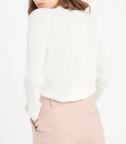 LILLY 4 Uitgestikt vest met ronde hals - 100% kasjmier