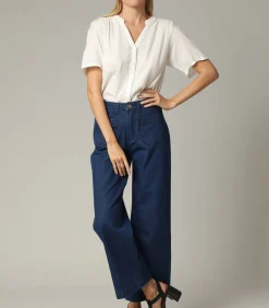 LILOO - Denimjeans met wijde pijpen en ritssluiting