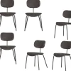 Link Eetkamerstoelen - Polyester - Bruin/Grijs - Set van 6