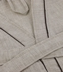 Linnen badjas in ecru linnen 4xl