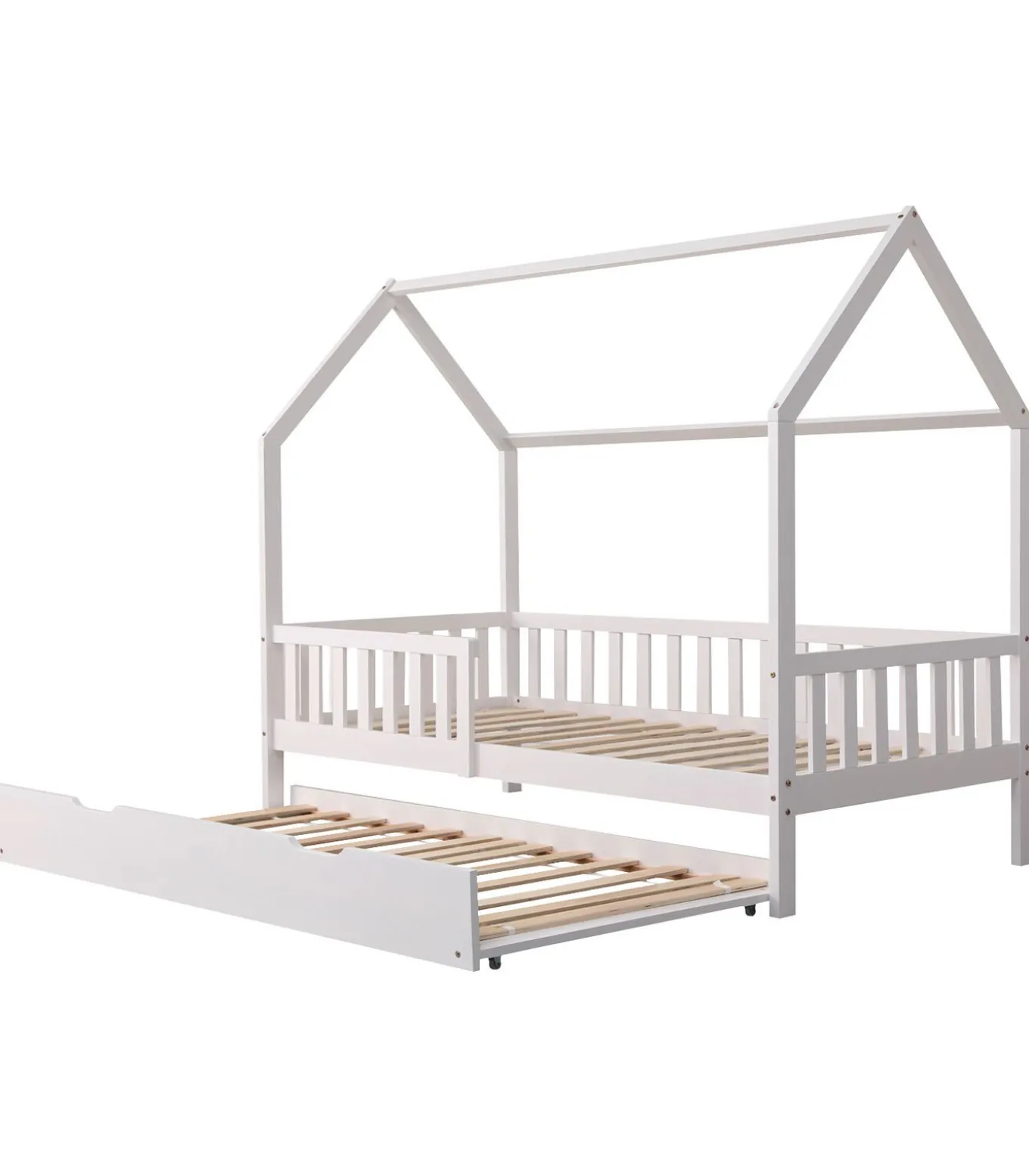Lit cabane gigogne pour enfant 190x90cm blanc MARCEAU