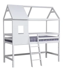 Lit cabane mezzanine pour enfant 190x90cm blanc MARGOT