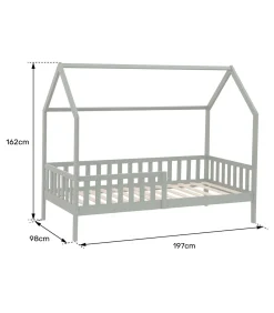 Lit cabane pour enfant 190x90cm vert MARCEAU