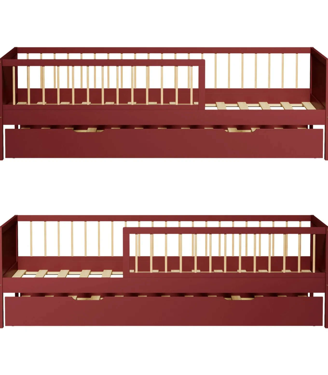 Lit gigogne pour enfant 190x90cm terracotta ADAM