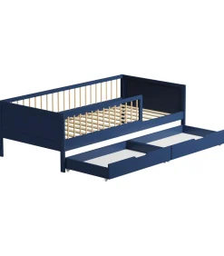 Lit pour enfant 190x90cm bleu foncé avec tiroirs ADAM