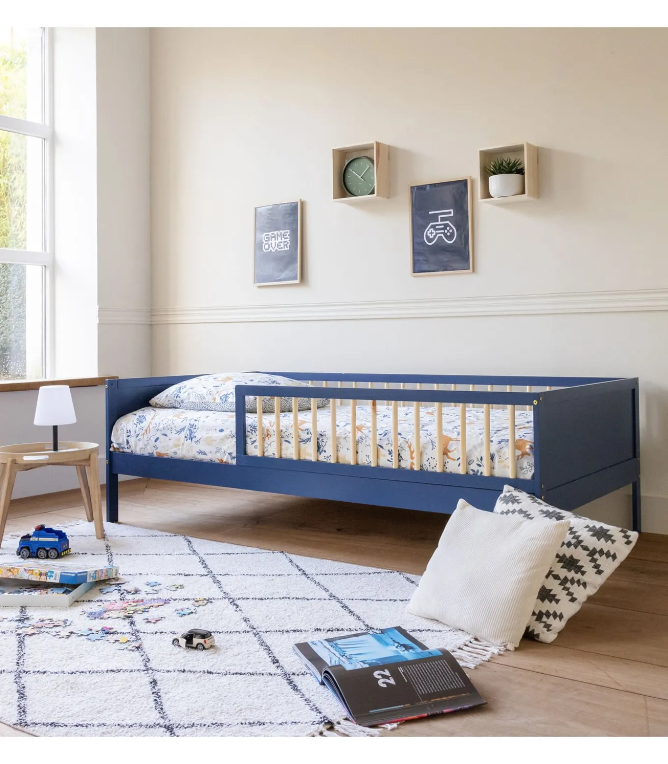 Lit pour enfant 190x90cm bleu foncé ADAM