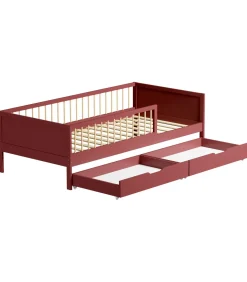 Lit pour enfant 190x90cm terracotta avec tiroirs ADAM