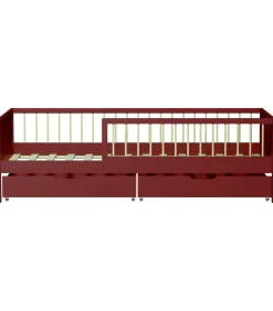 Lit pour enfant 190x90cm terracotta avec tiroirs ADAM