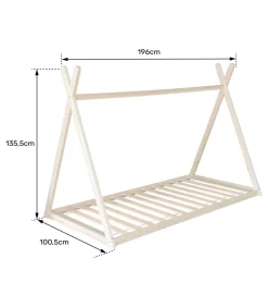 Lit tipi pour enfant 190x90cm en bois VALENTIN