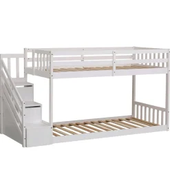 Lits superposés pour enfants 190x90cm blanc CELESTINE