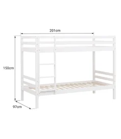 Lits superposés pour enfants 190x90cm blanc AMBRE