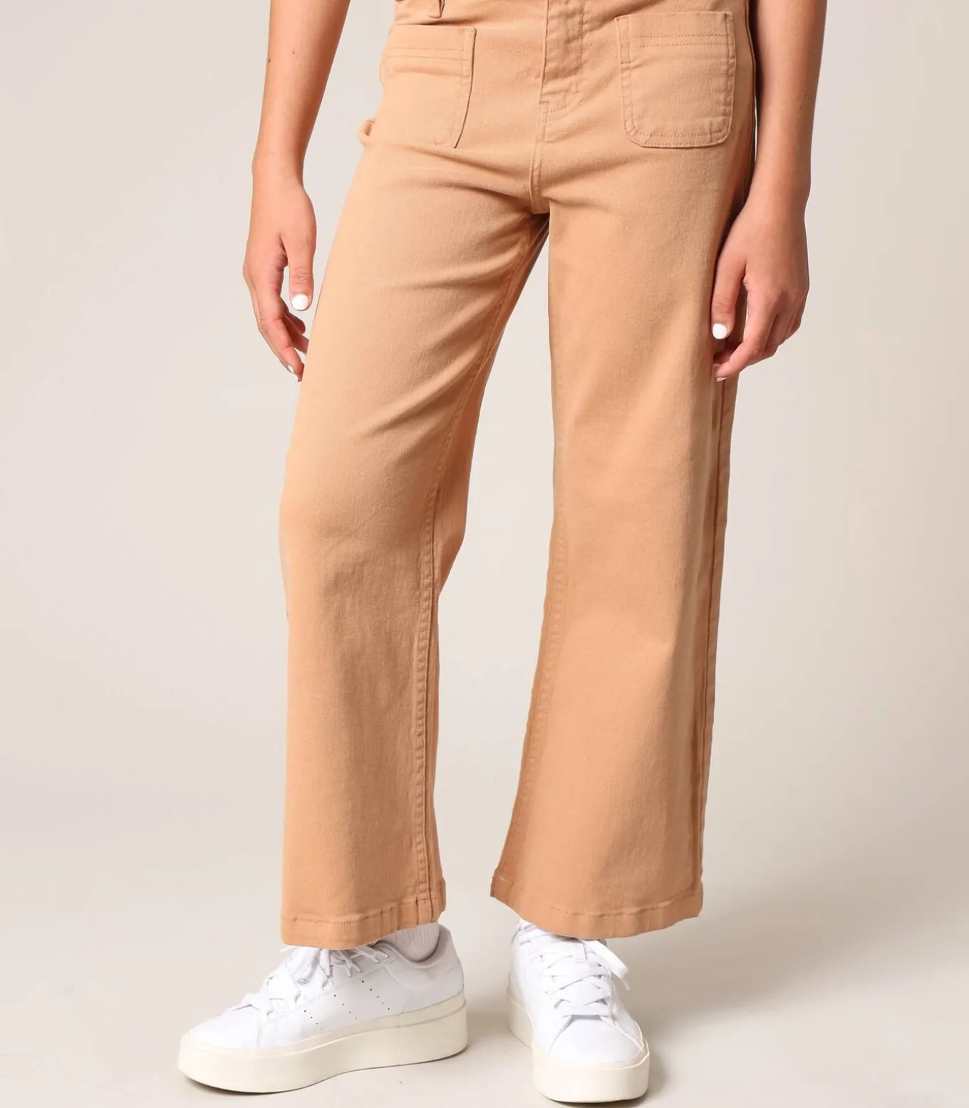 LIZETTE - Hoge taille stretch katoenen flared broek