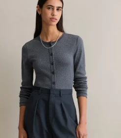 Longsleeve met knoopsluiting slim