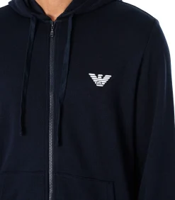 Lounge-Hoodie Met Rits En Logo Op De Borst