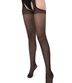Love 20den Sheer Jarretelpanty - Zwart - L