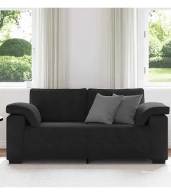 Loveseat bank 140 cm fluweel zwart