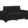 Loveseat bank 120 cm fluweel zwart