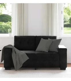 Loveseat bank 120 cm fluweel zwart